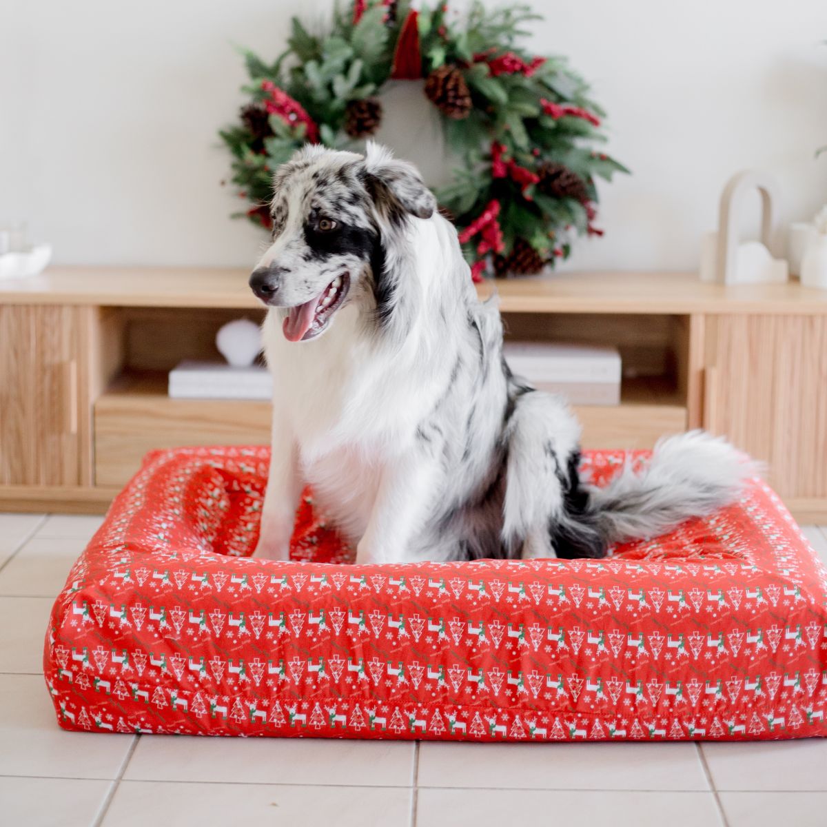 Christmas dog bed hot sale cover