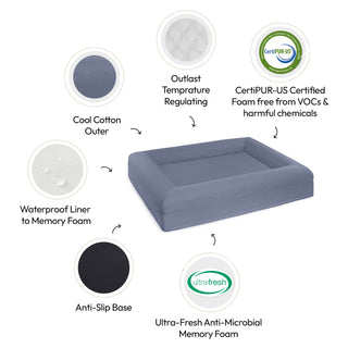 Cooling Dog Bed - Midnight Memory Foam