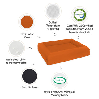 Memory Foam Dog Bed - Cooling Copper