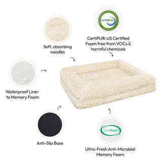 Memory Foam Dog Bed - Noodle Ivory