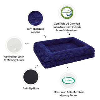 Memory Foam Dog Bed - Noodle Midnight Blue