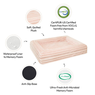 Memory Foam Dog Bed - Puffer Rosewater