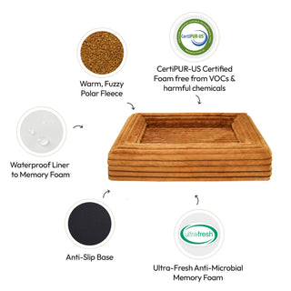 Memory Foam Dog Bed - Puffer Nutmeg