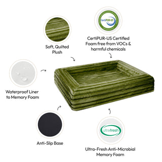 Memory Foam Dog Bed - Puffer Fern