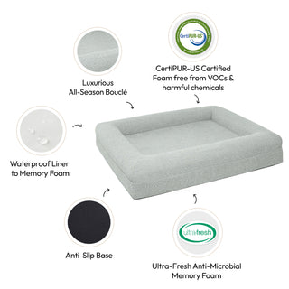 Memory Foam Dog Bed - Boucle Pebble